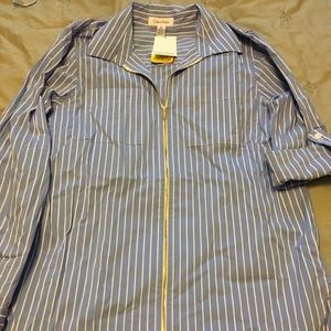 NWT Calvin Klein long blouse with zipper